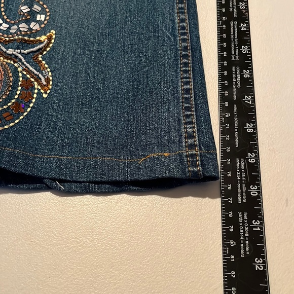 Midnight Velvet  size 12 jeans embellished high rise wide leg with stretch - Picture 11 of 15